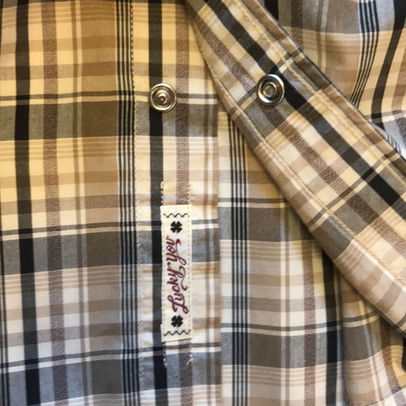 Men’s lucky brand plaid button down - Picture 4 of 5